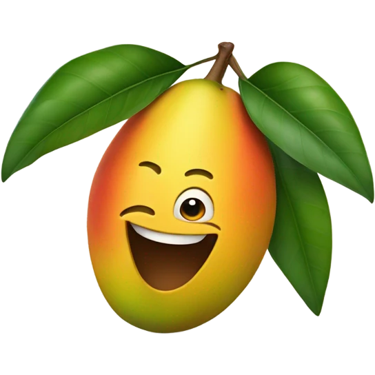 Smiling mango emoji