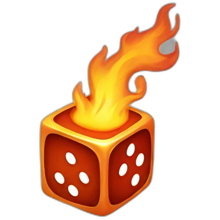 dice in flames emoji
