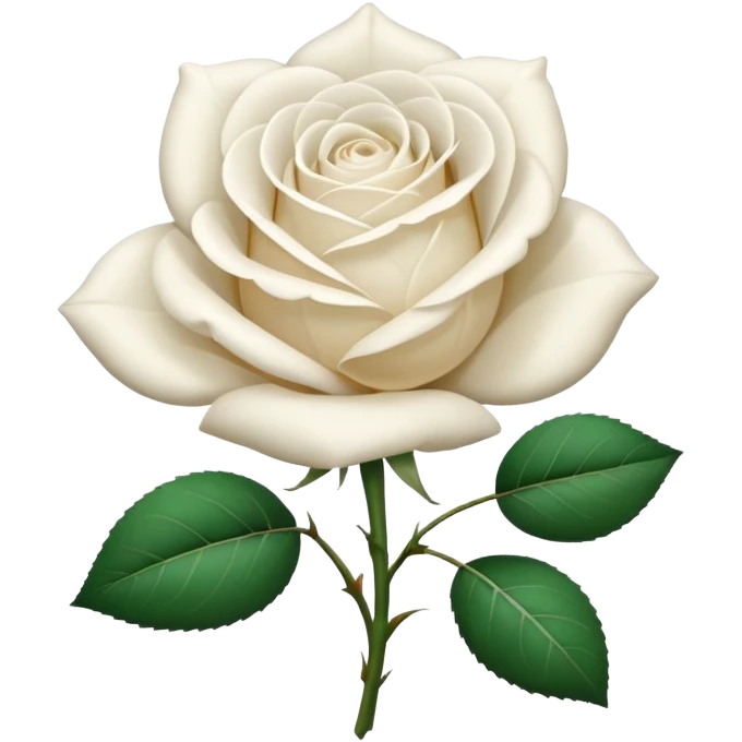 white rose, no green leaves emoji