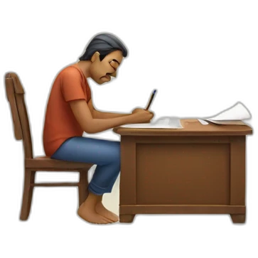 indian man writing on paper emoji