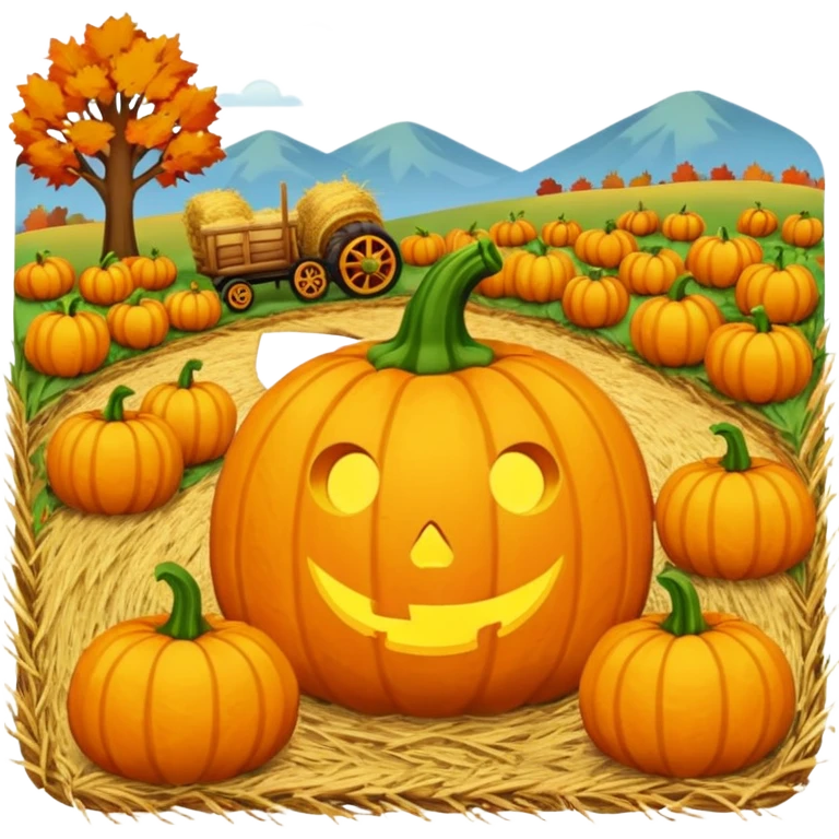 Pumpkin patch hay bale rides  emoji