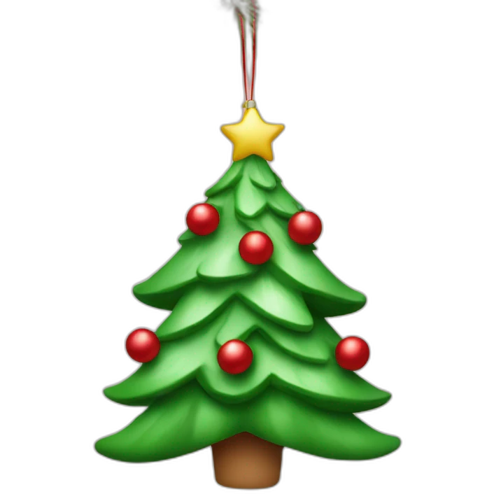Christmas tree ornament, holiday decorations red colour. emoji