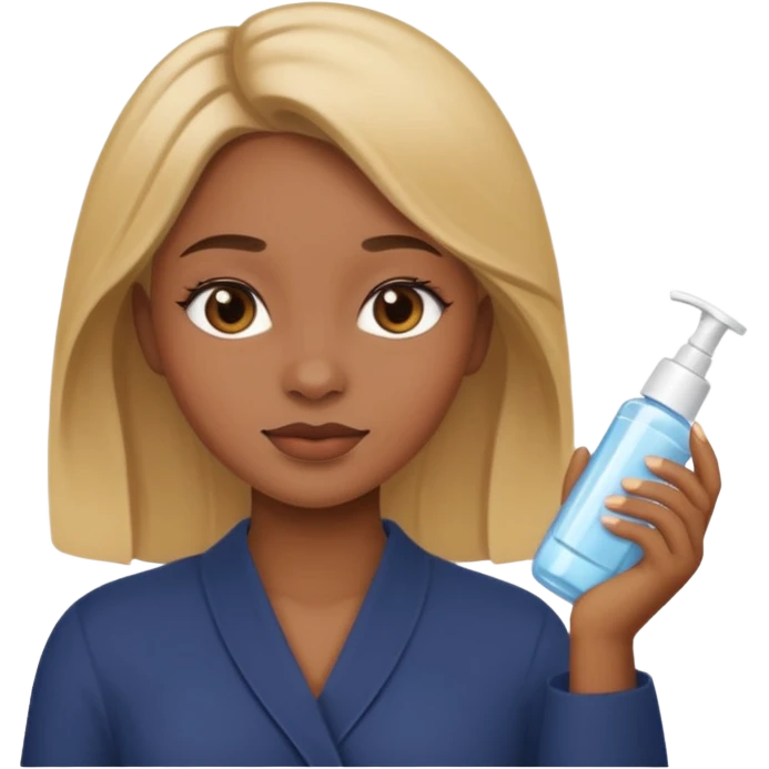 dark blond girl doing skincare emoji