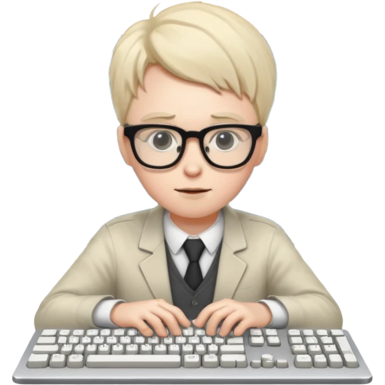 crie um nerd programando emoji