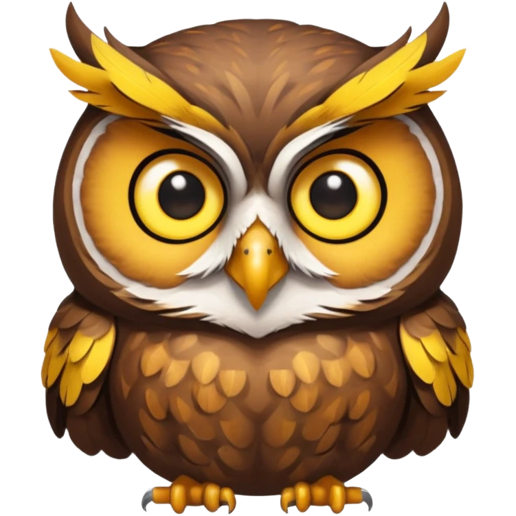 Owl – Wise-looking owl with large eyes, perched calmly emoji