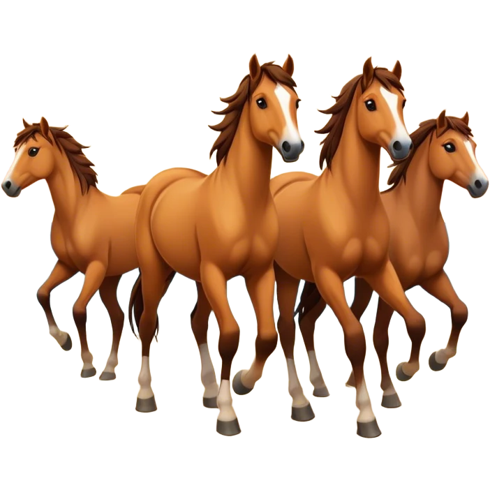 Wild horses on the beach at sunset  emoji