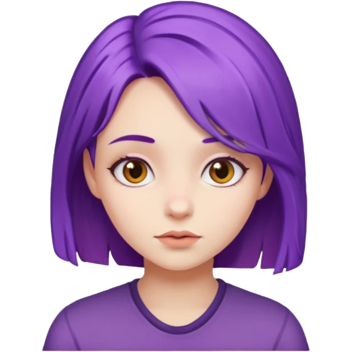 Mor saçlı kız emoji