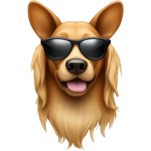 dog with sunglasses and a moose with baddie nails emoji