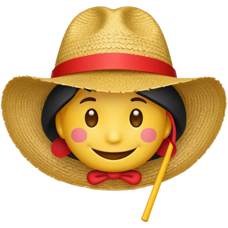 Fait moi cette emoji 🏴‍☠️ parfait maintenant rajoute un chapeau de paille avec un fil rouge c'est tout  emoji