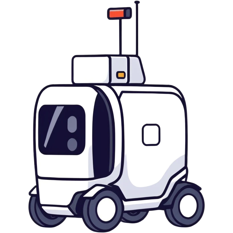 Lightweight delivery robot with modular cargo slots emoji