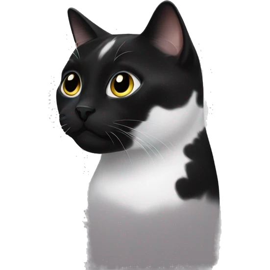 A black and white cat with a black spot on its muzzle emoji