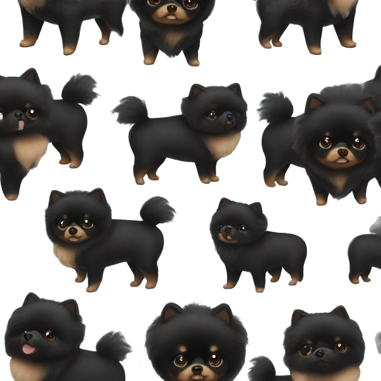 black pomeranian  emoji