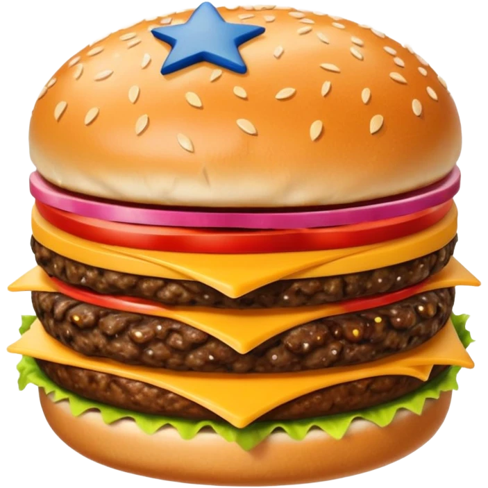 cheeseburger with stars and stripes emoji