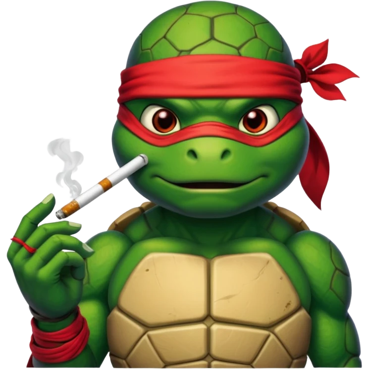 Ninja turtle smoking marijuana emoji