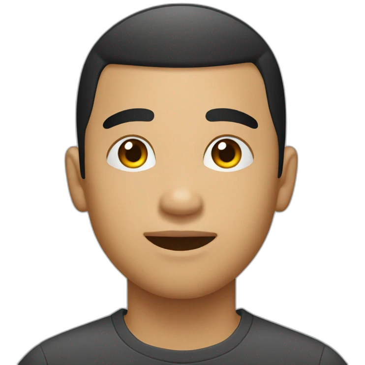 Young phillipino guy with black buzz cut with mustach emoji