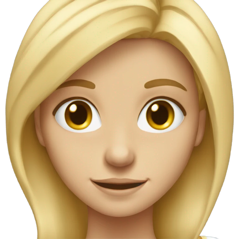smiling blonde girl portrait make eyes bluer emoji