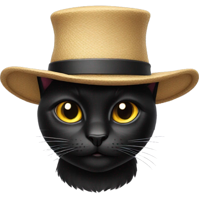 black cat with hat emoji