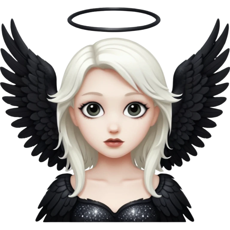 Glitter White Dark Angel emoji