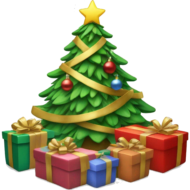 Christmas tree with gifts  emoji