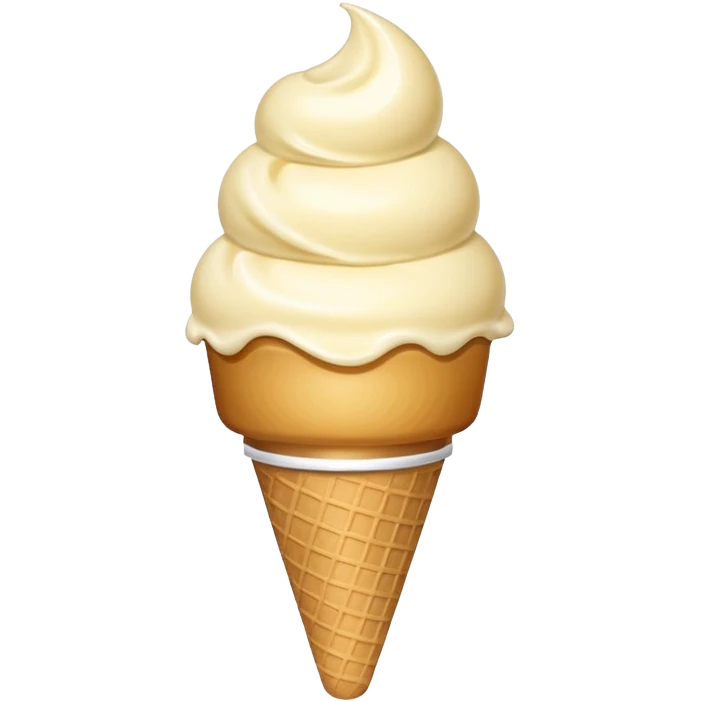 A single scoop of ice cream, smooth and creamy texture, glossy and soft, realistic, high detail, simple and cute design, isolated on white background, centered composition
 emoji