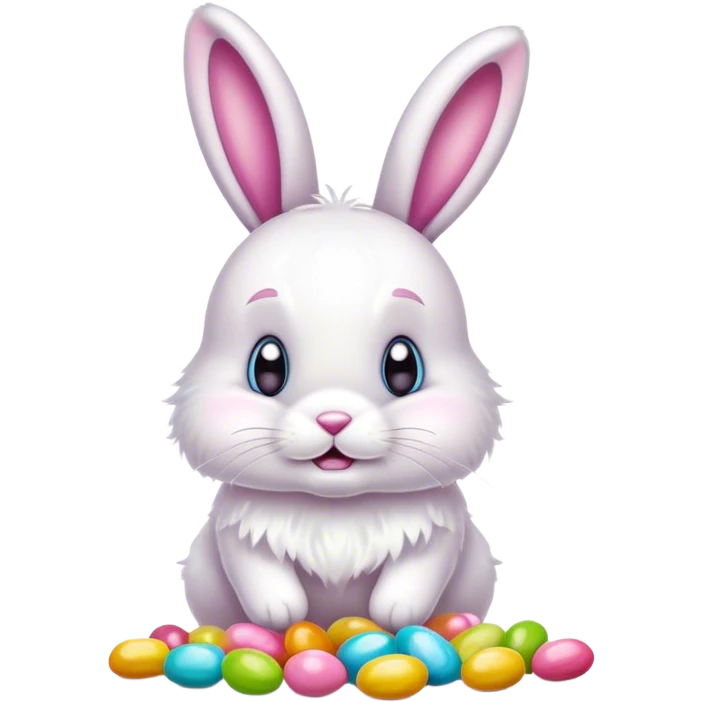 easter bunny pooping jelly beans emoji