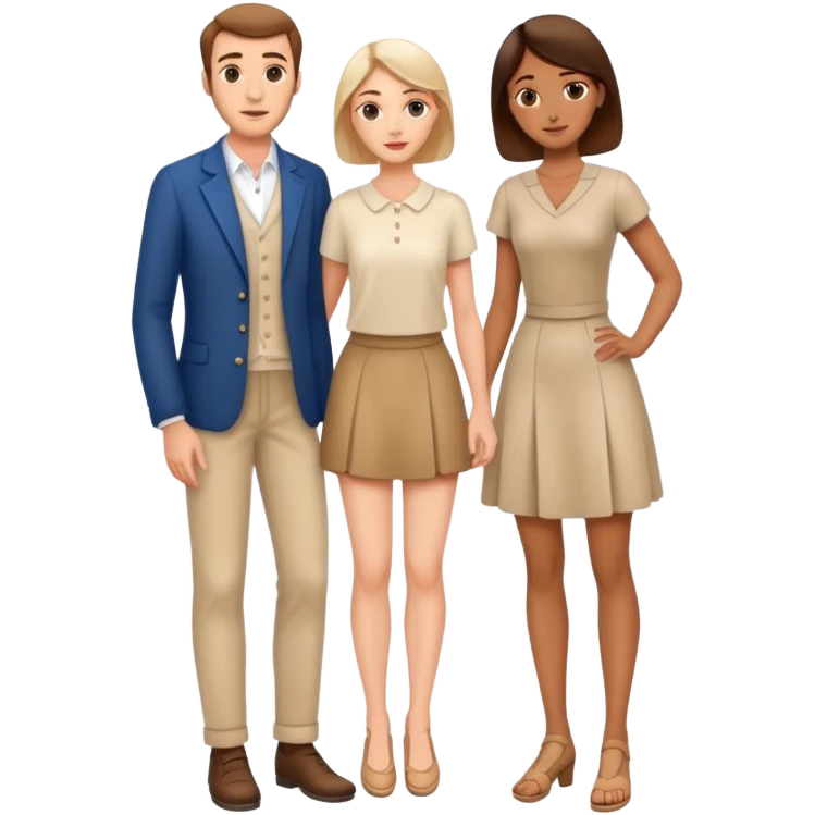 french pair men and woman photorealistic standing on feet emoji