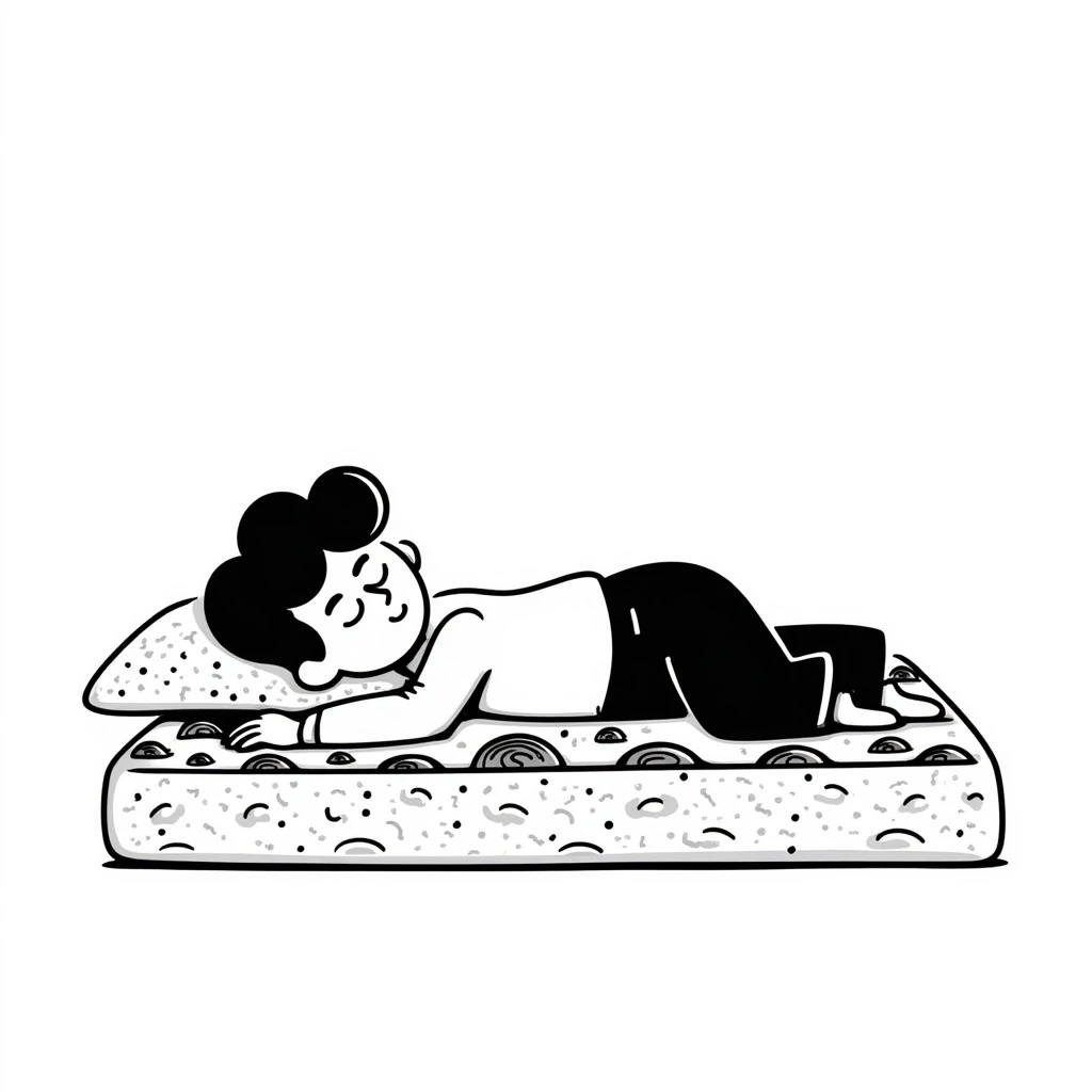 happy person napping on mattress of money emoji