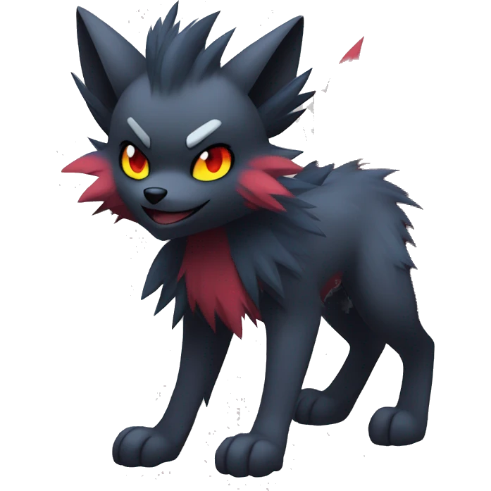 Cool Edgy Zorua-Zoroark-Mightyena full body emoji