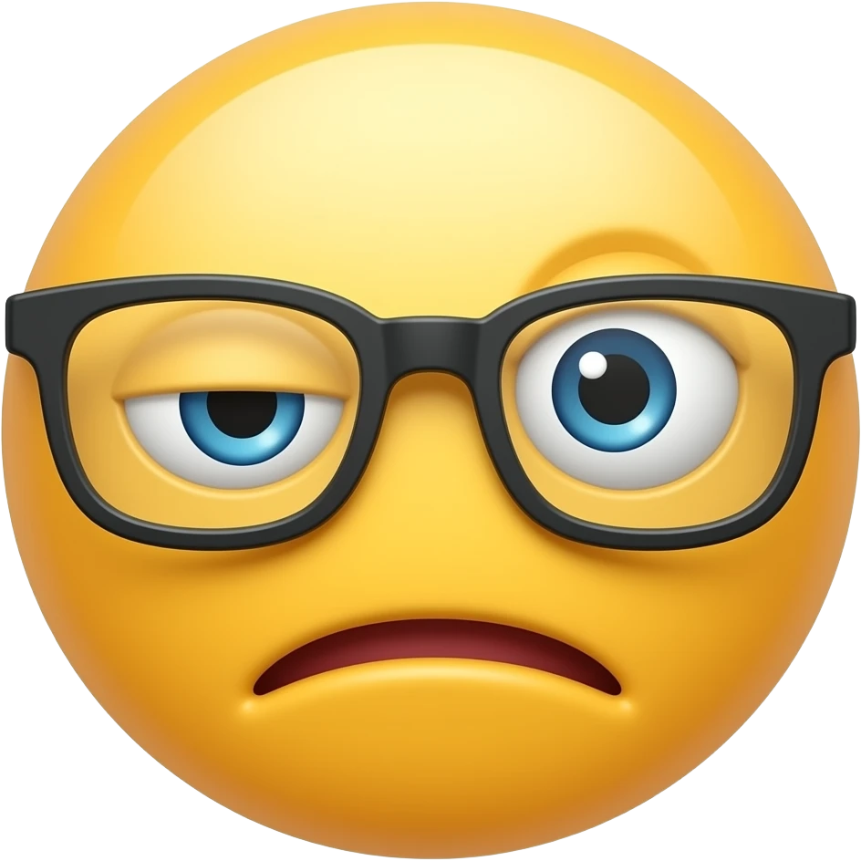 Yellow emoji that’s pulling their glasses down to look over them and is squinting, giving a wtf face To the side emoji