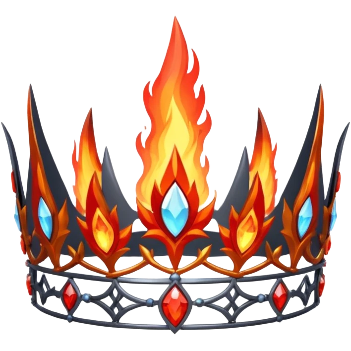 fantasy magic tiara of fire and ash low poly emoji