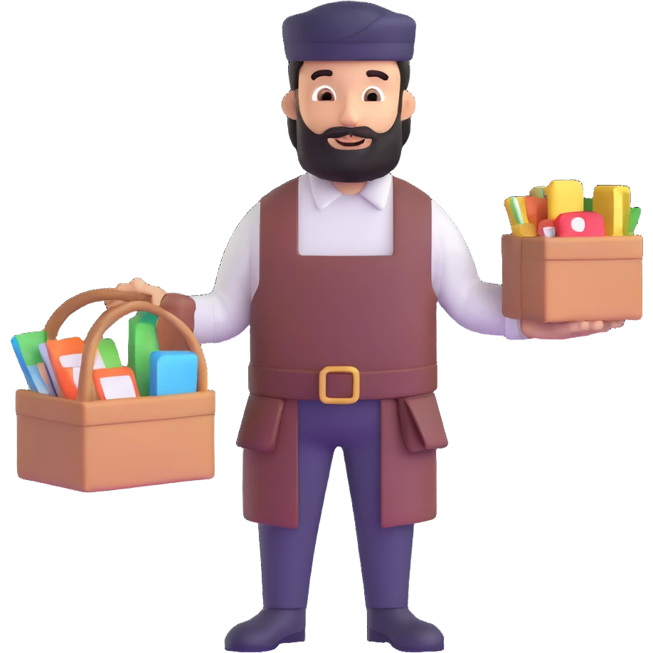 merchant shopkeeper with items emoji