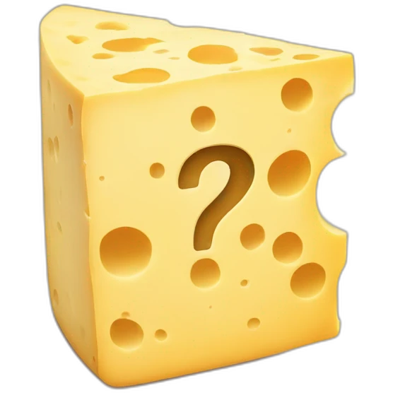 cheese with a question mark over emoji