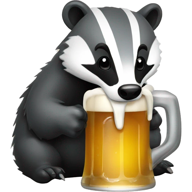 badger drinking beer emoji