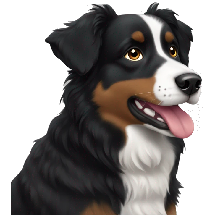 black australian shepherd dog with black muzzle emoji