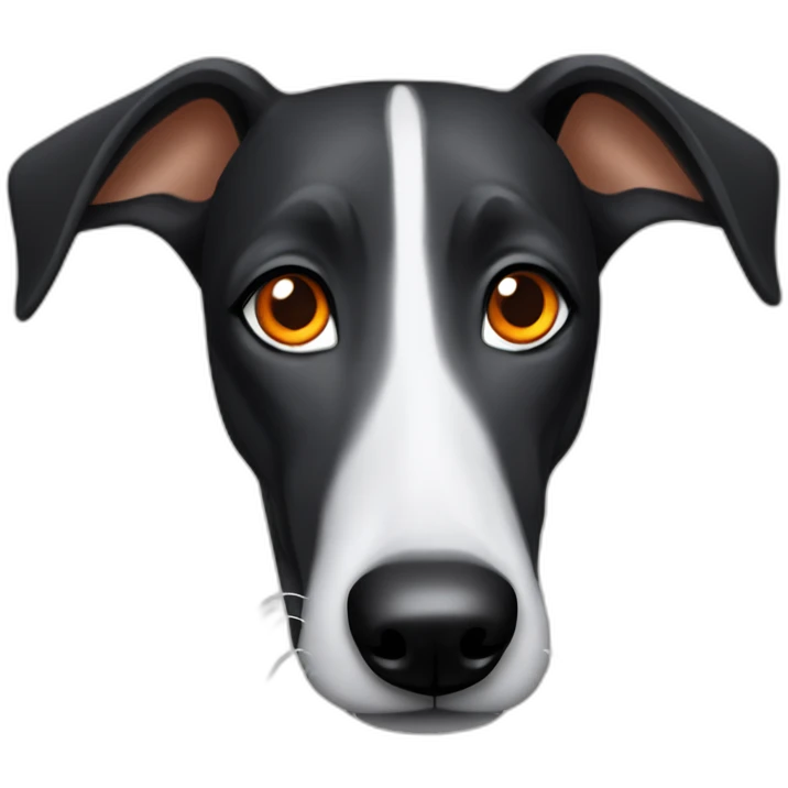black greyhound with orange eyes emoji