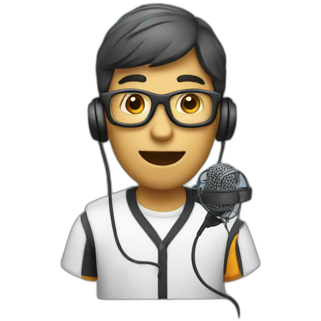 programmer with microphone emoji