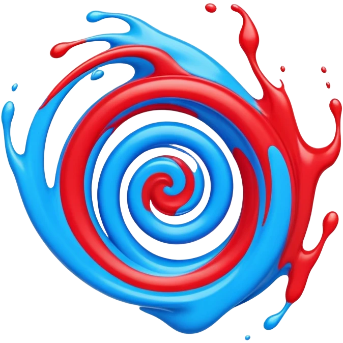 Red and blue slurpe emoji