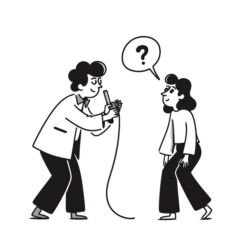 Doctor examining patient's skin with dermatoscope, skin cancer screening test emoji