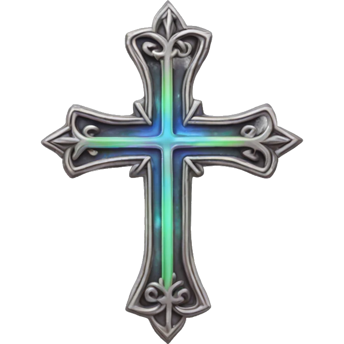gothic cross color. Holographic emoji