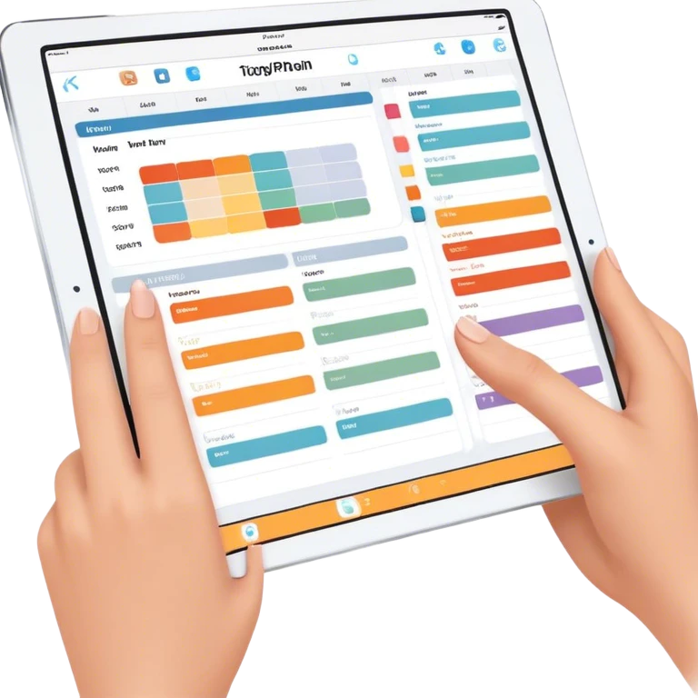 Digital planner on iPad emoji