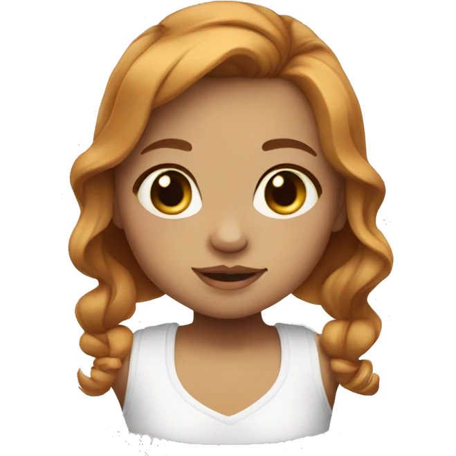 Cute caramel hair white skin baby girl emoji