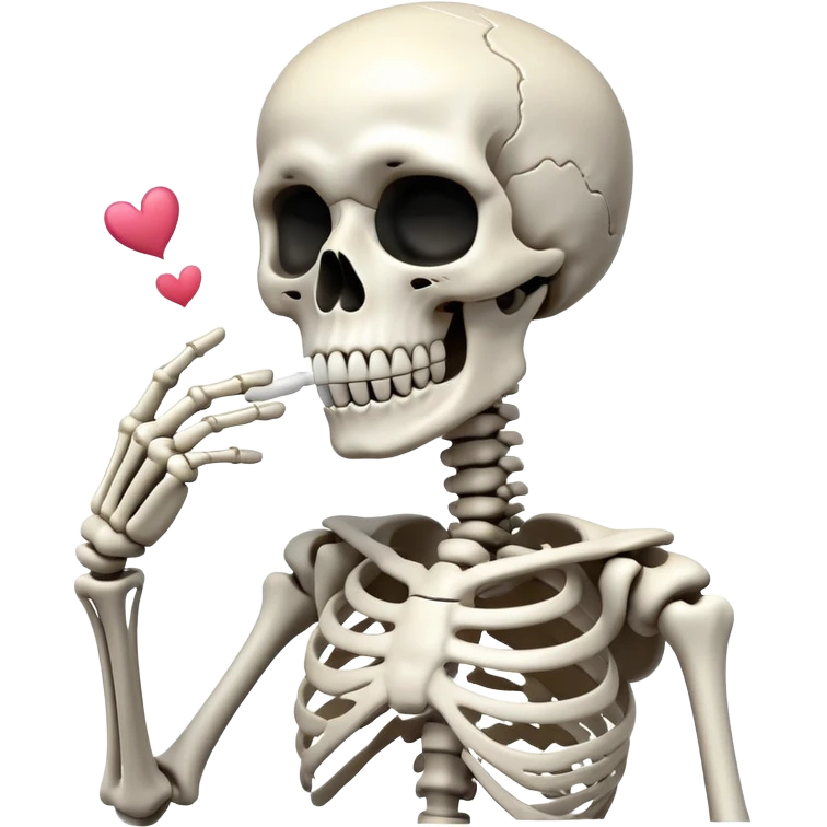 Skeleton blowing kiss emoji