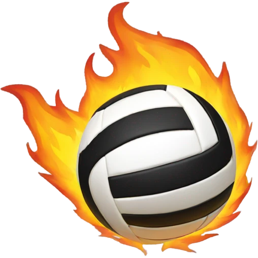 volleyball on fire  emoji
