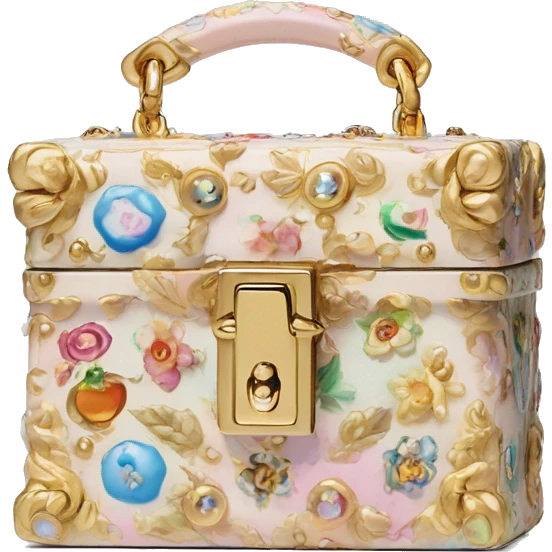 Dolce and Gabbana small box bag with colourful pastel ornament print and golden detais  emoji