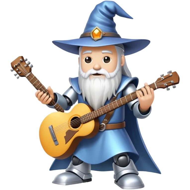  + Robot playing guitar + Wizard casting spells emoji