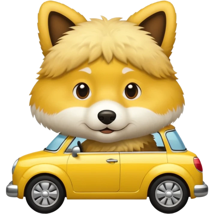 Haski in yellow car emoji