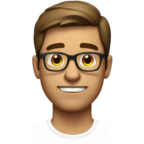 brown haired man with glasses looking sarcastically annoyed after someone said something obvious  emoji