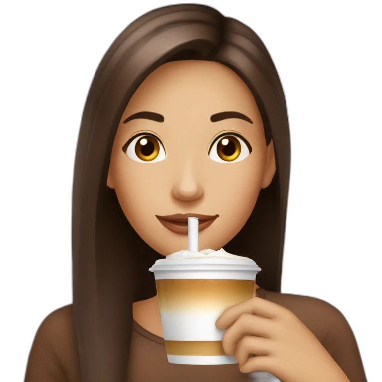 girl drink latte chocolate emoji