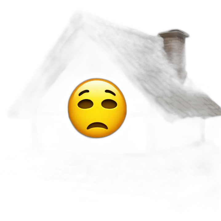 sad emoji under a roof emoji