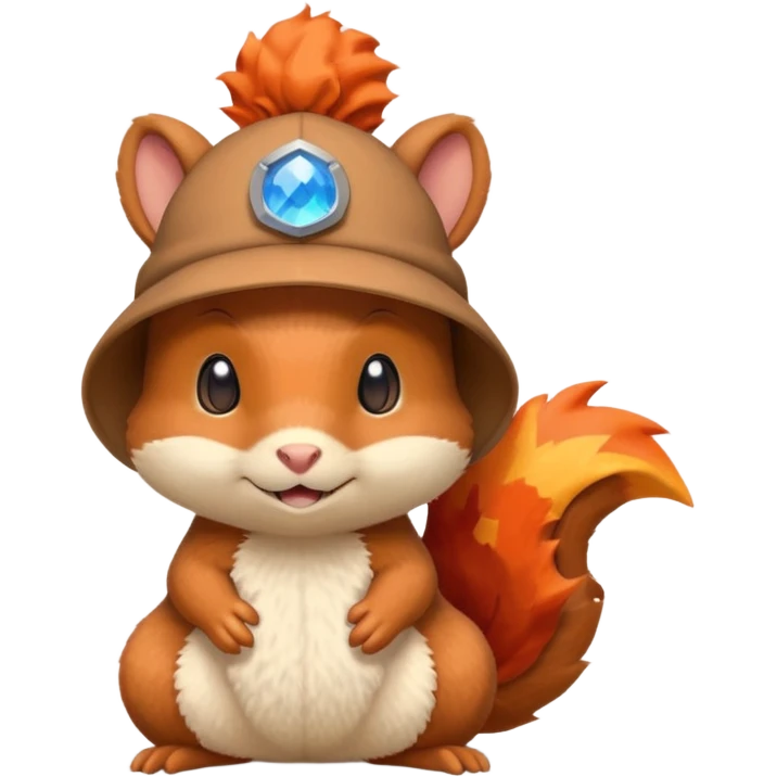 Squirrel wearing a charizard hat emoji